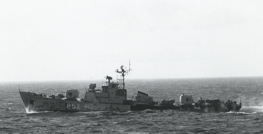 Another Petya light frigate during Operation Okean with two pennant numbers --852 and 857. US Navy photo 1143730 April 1970.