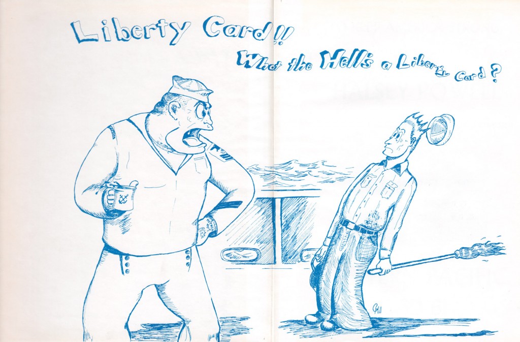 Liberty cartoon USS Halsey Powell Cruise Book 1960-1961