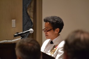 Vice Admiral Michelle Howard, USN introduces Admiral Harvey