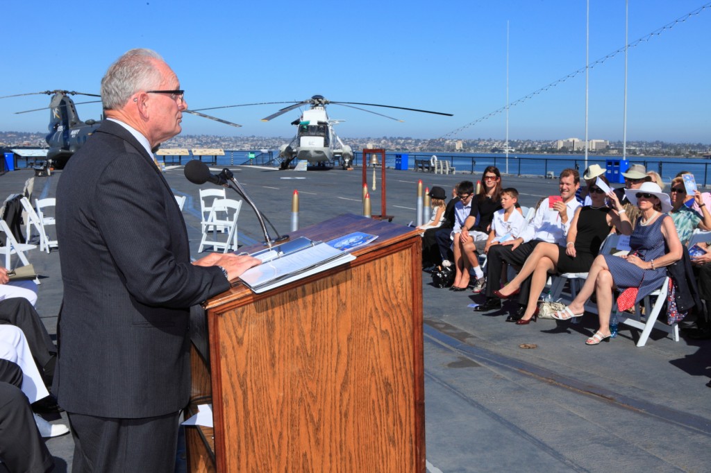 Rear Admiral Patrick D. Moneymaker Remarks During the Air Medal Awards Ceremony (Howard Westney/Midway Museum)