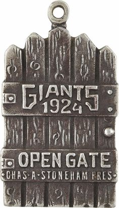 In 1896, silver coins were given out to the champions of the National League and (then) American Association Circuit. Teams like the New York Giants issued lifetime passes to the Polo Grounds throughout the early twentieth century.   According to a brief history of the metal passes in the latest issue of the Numismatist, you had to be an “important person” of prestige to receive the silver passes. (Image Credit: Pinterest)
