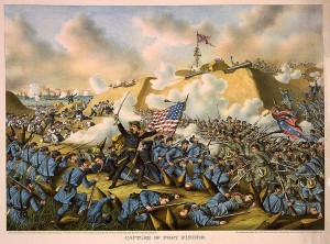 Capture of Fort Fisher by Union troops, by Kurz & Allison 