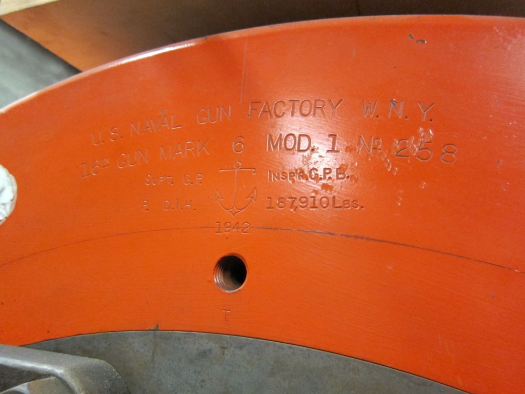 Inscription on 16" gun barrel. (Photo by Bob Fish)