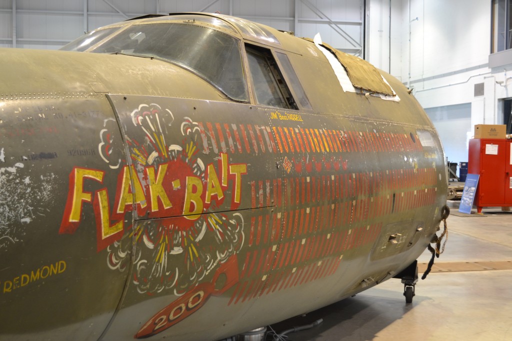 "Flak-Bait" fuselage inside the Restoration Hangar Phoo