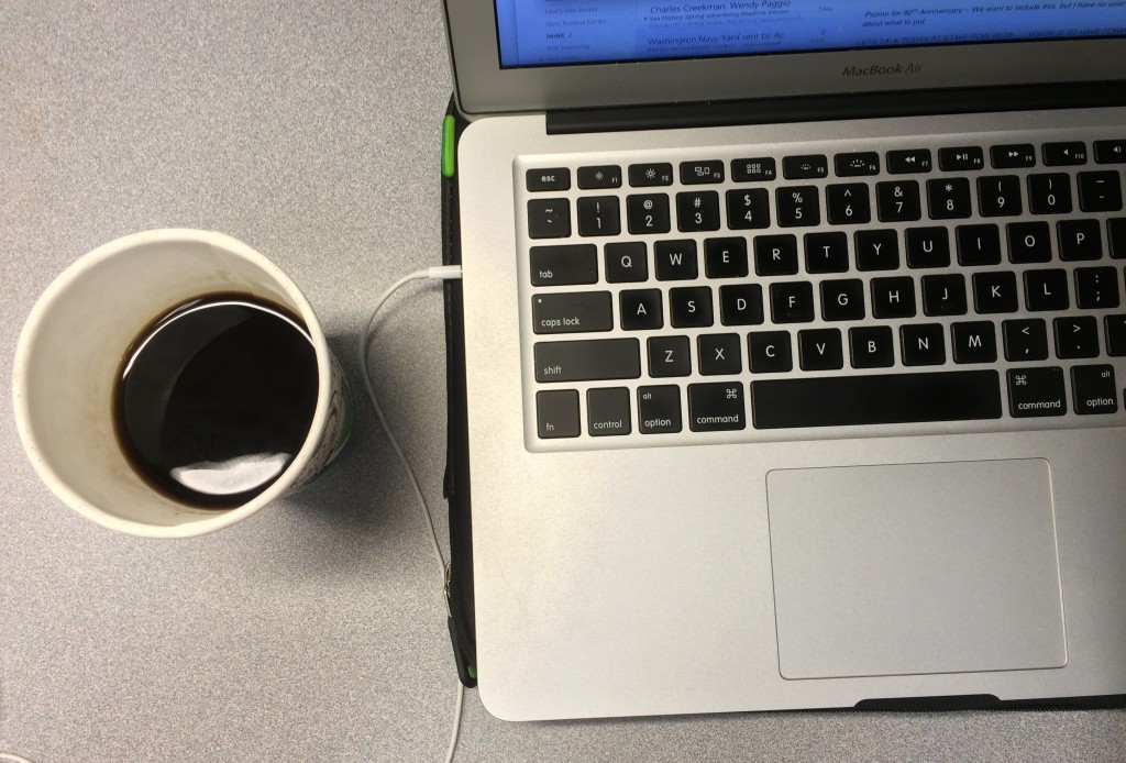 Main staples of life: coffee and computer. (Photo by Author)