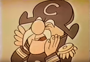 Cap'n Crunch as he appeared in his original 1963 Quaker Oats Commercial (via Youtube Screengrab)
