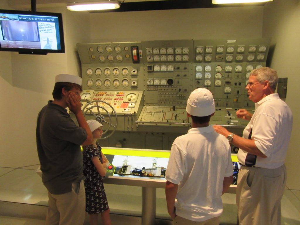 Mike Wallace and family visit the National Museum of the United States Navy's Cold War Gallery. (NHF Photo)