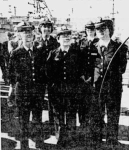 Five Female Officers Ready to Serve Aboard Navy Ships, including Ensign Brest aboard USS Puget Sound (The Reading Eagle, 2 November 1978)
